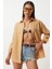 Oversize Basic Gömlek Camel 1