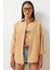 Oversize Basic Gömlek Camel 4