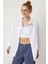 Oversize Basic Gömlek Beyaz 3