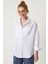 Oversize Basic Gömlek Beyaz 5