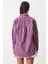 Oversize Basic Gömlek Koyu Lila 5