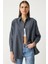 Oversize Basic Gömlek Füme 1