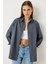 Oversize Basic Gömlek Füme 2