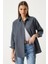 Oversize Basic Gömlek Füme 4
