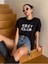 Siyah Oversize T-Shirt Easy Club Baskılı 1