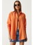 Oversize Basic Müslin Gömlek Oranj 3