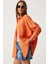 Oversize Basic Müslin Gömlek Oranj 4