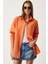 Oversize Basic Müslin Gömlek Oranj 5