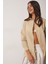 Oversize Basic Gömlek Koyu Krem 2