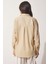 Oversize Basic Gömlek Koyu Krem 4