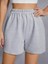 Penye Şort - Gri Basic Kısa Baskısız Kordonsuz 1