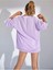 Kalp Baskılı Oversize Lila T-Shirt Salaş Boyfirend 2
