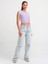 30528 Pamuk ve Modal Karışımlı Crop Top- Lila 3