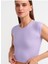 30528 Pamuk ve Modal Karışımlı Crop Top- Lila 4