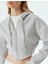 Crop Sweatshirt Fermuarlı Korse Görünümlü Kapüşonlu 5