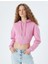 Crop Sweatshirt Fermuarlı Korse Görünümlü Kapüşonlu 3