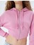 Crop Sweatshirt Fermuarlı Korse Görünümlü Kapüşonlu 5
