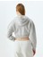 Crop Sweatshirt Fermuarlı Korse Görünümlü Kapüşonlu 4
