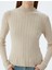 Dik Yaka Triko Kazak Uzun Kollu Dokulu Slim Fit 5