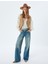 Bol Kot Pantolon Çift Bel Detaylı Düğmeli Yıkamalı Loose Straight Fit Jean 2