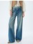 Bol Kot Pantolon Çift Bel Detaylı Düğmeli Yıkamalı Loose Straight Fit Jean 3
