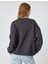 Oversize Sweatshirt Fiyonk Baskılı Bisiklet Yaka Şardonlu 4