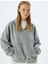 Oversize Sweatshirt Yarım Fermuarlı Kanguru Cepli Yıkamalı Dik Yaka 1