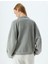 Oversize Sweatshirt Yarım Fermuarlı Kanguru Cepli Yıkamalı Dik Yaka 4