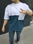 Torba Cep Detaylı Parçalı T-Shirt - Lacivert 3