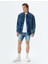 Slim Fit Kot Şort Bermuda Cepli Yıpratma Detaylı Pamuklu 2