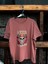 Design - Kırmızı-Kahverengi Keep Growıng Yazılı Çiçekli Kafatası Grafik T-Shirt 1