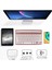 Vorcom Quartzlite 10.1" Uyumlu Kablosuz Bluetooth Şarj Edilebilir Tablet Telefon Standlı Klavye - Pembe 2