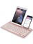 Vorcom Quartzlite 10.1" Uyumlu Kablosuz Bluetooth Şarj Edilebilir Tablet Telefon Standlı Klavye - Pembe 3