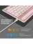 Vorcom Quartzlite 10.1" Uyumlu Kablosuz Bluetooth Şarj Edilebilir Tablet Telefon Standlı Klavye - Pembe 4