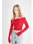 Coool Slim Fit Dar Kesim Açık Omuz Basic Düz Triko Kazak B6537AX24WN 4
