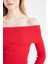 Coool Slim Fit Dar Kesim Açık Omuz Basic Düz Triko Kazak B6537AX24WN 5