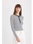 Slim Fit Dar Kesim Bisiklet Yaka Çizgili Fitilli Kaşkorse Düğmeli Uzun Kollu Tişört D4271AX24AU 4