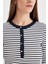 Slim Fit Dar Kesim Bisiklet Yaka Çizgili Fitilli Kaşkorse Düğmeli Uzun Kollu Tişört D4271AX24AU 5