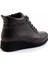 Siyah Deri Kadın Bot & Bootie K02272025003 4