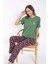 Kadın Bisiklet Yaka Çiçek Desenli Pijama Takımı 6032 -1 Adet 5