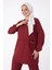 Düz Orta Kadın Bordo Tunik Pantolon - 10542 3