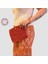 El Yapımı Desenli Kağıt Ip Clutch Çanta 19CM - Kırmızı 1