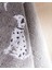Dalmatien Ipliği Boyalı Yüz Havlusu - Koyu Gri - 50X85 cm 4