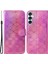 Samsung Galaxy M15 5g Deri Kılıf Göz Kamaştırıcı Çiçek Telefon Kılıfı-Pembe (Yurt Dışından) 1