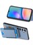 Samsung Galaxy A05S 4g Kılıf Kredi Kartı Tutuculu Deri Arka Kapak Karbon Fiber Doku-Mavi (Yurt Dışından) 5