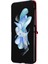 Samsung Galaxy Z Flip6 5g Kılıf Litchi Doku Pu Deri + Pc Kart Yuvası Telefon Kapağı-Kırmızı (Yurt Dışından) 3