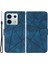 Xiaomi Redmi Note 13 Pro 4g Kılıf Baskılı Çizgili Deri Dokunuşlu Deri Telefon Kılıfı-Mavi (Yurt Dışından) 1
