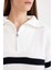 Relax Fit Çizgili Yarım Fermuarlı Selanik Kumaş Triko Kazak C9040AX24WN 5