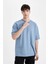 Oversize Geniş Kalıp Bisiklet Yaka Kısa Kollu Basic Düz Ağır Kumaş Tişört X3926AZ24AU 5