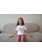 Kız Çocuk Pamuk Kırmızı Ayakkabı Baskılı Kısa Kol Tshirt 3